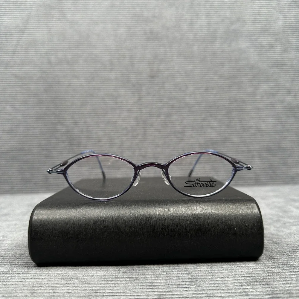 Silhouette Titan SPX Y2K Purple Blue Oval Eyeglasses Austria 48-18-140
